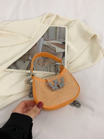 Rhinestone Saddle Shoulder Bag