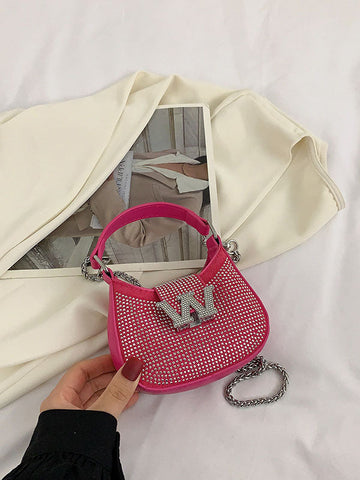 Rhinestone Saddle Shoulder Bag