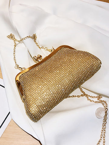 Bolso bandolera con brillantes diamantes de imitación