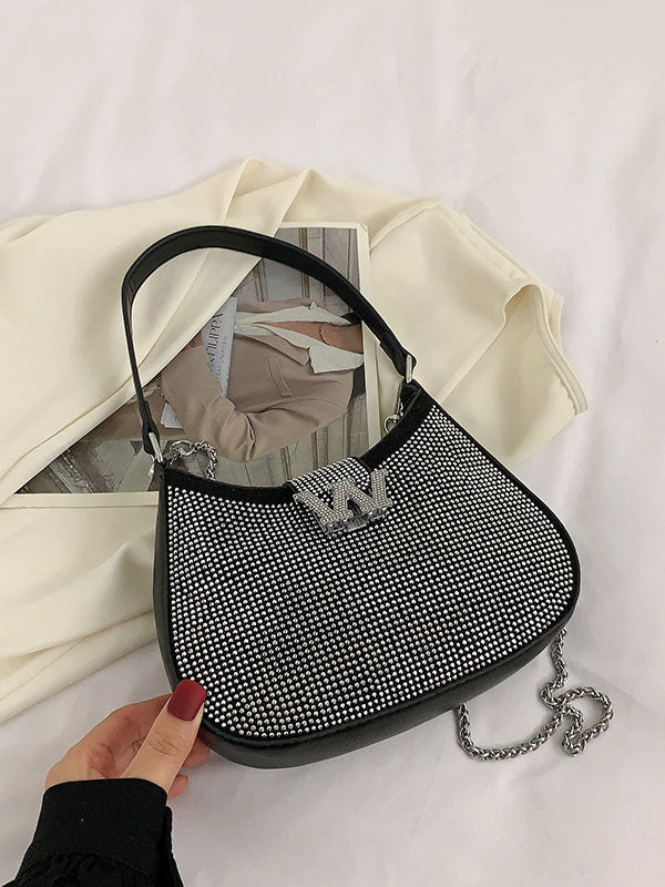 Rhinestone Saddle Shoulder Bag