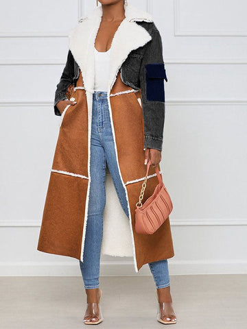 Woolen Denim Trench Coat