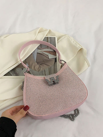 Rhinestone Saddle Shoulder Bag