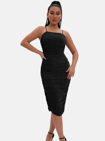 Spaghetti Strap Split Midi Dress