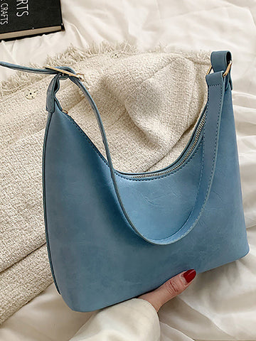 Solid Color Shoulder Bag