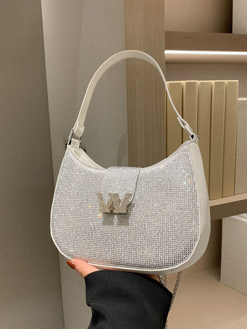 Rhinestone Saddle Shoulder Bag