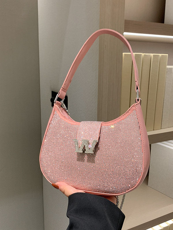 Rhinestone Saddle Shoulder Bag