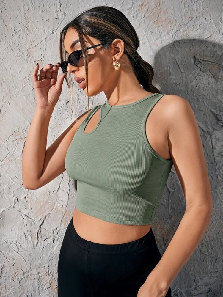 Shoulder Ribbed Knitted Top