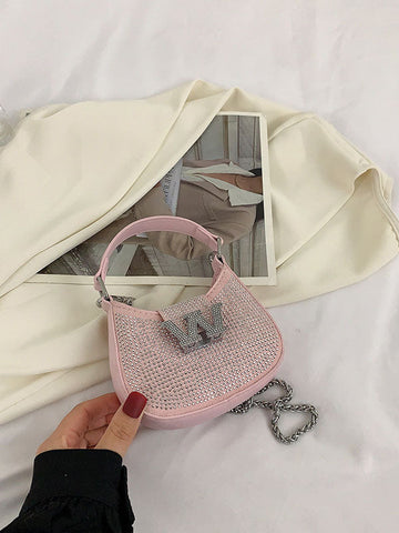 Rhinestone Saddle Shoulder Bag