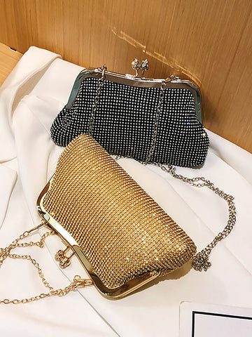 Bolso bandolera con brillantes diamantes de imitación