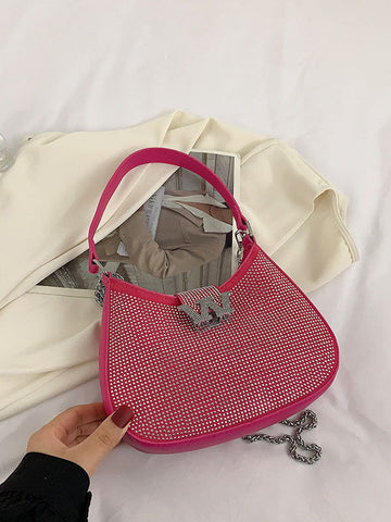 Rhinestone Saddle Shoulder Bag