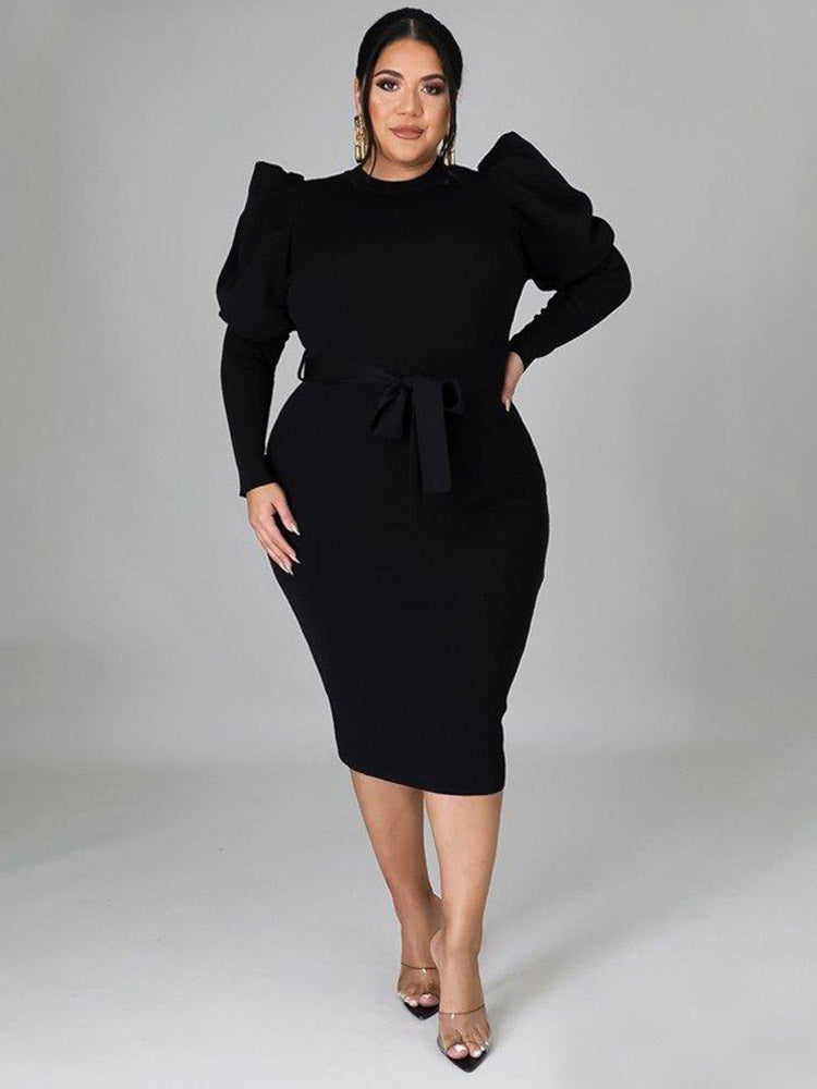 Long Sleeve Knited Midi Dress