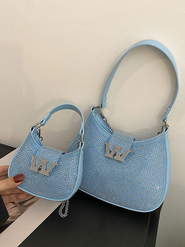 Rhinestone Saddle Shoulder Bag