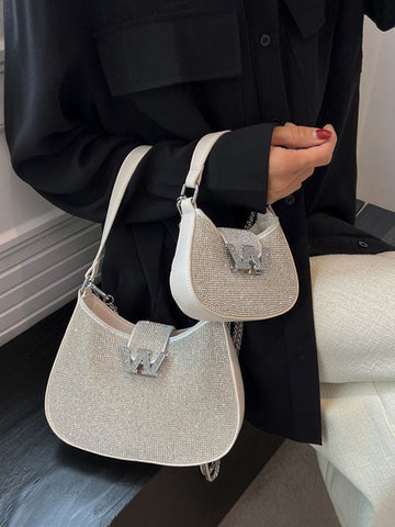 Rhinestone Saddle Shoulder Bag