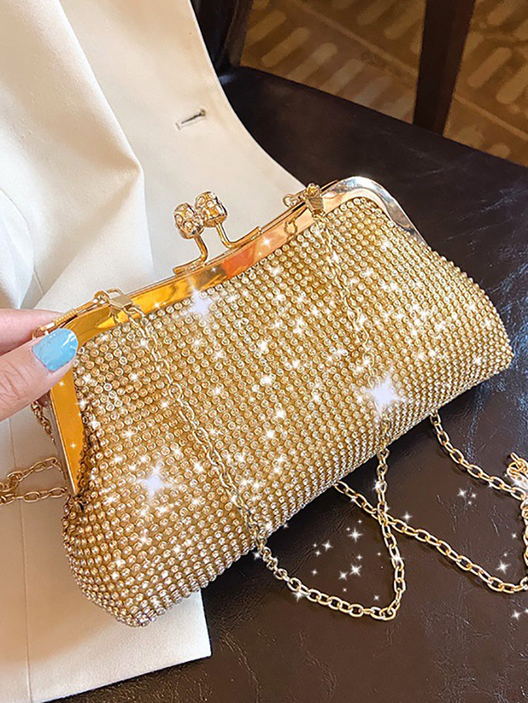 Bolso bandolera con brillantes diamantes de imitación