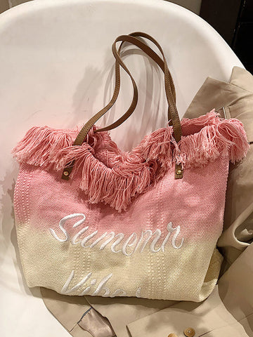 Summer Vibe Tassel Tote Bag