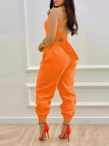 Jumpsuit mit überkreuztem Rücken