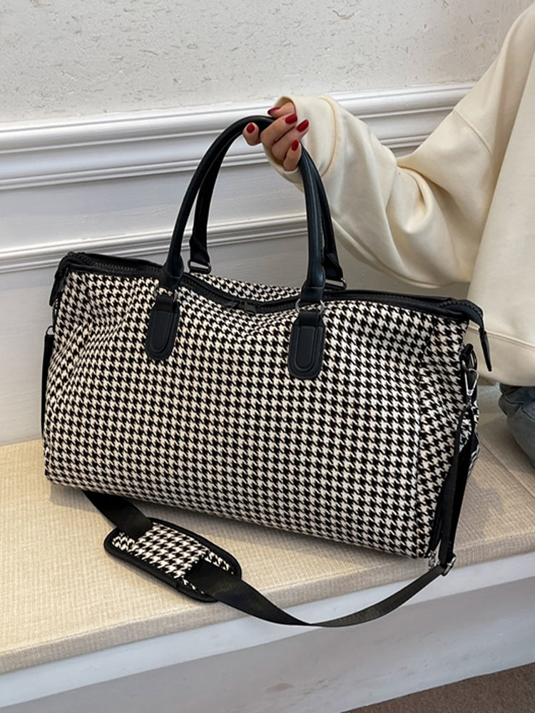 Houndstooth Pattern Duffel Bag