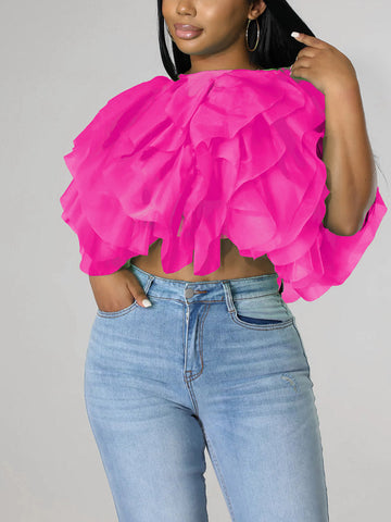 Sleeveless Tulle Tops