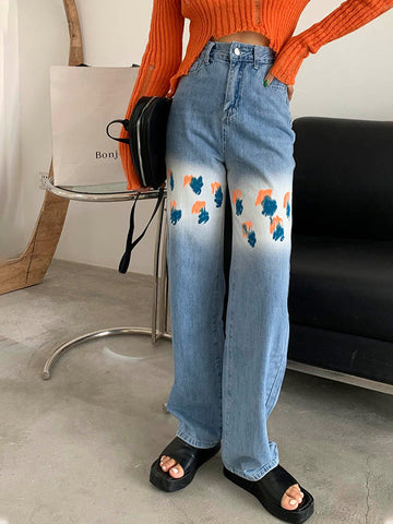 Bleached Painted Boyfriend Jeans