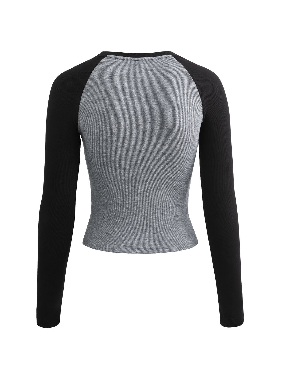 Raglan Sleeve Rib Crop Top