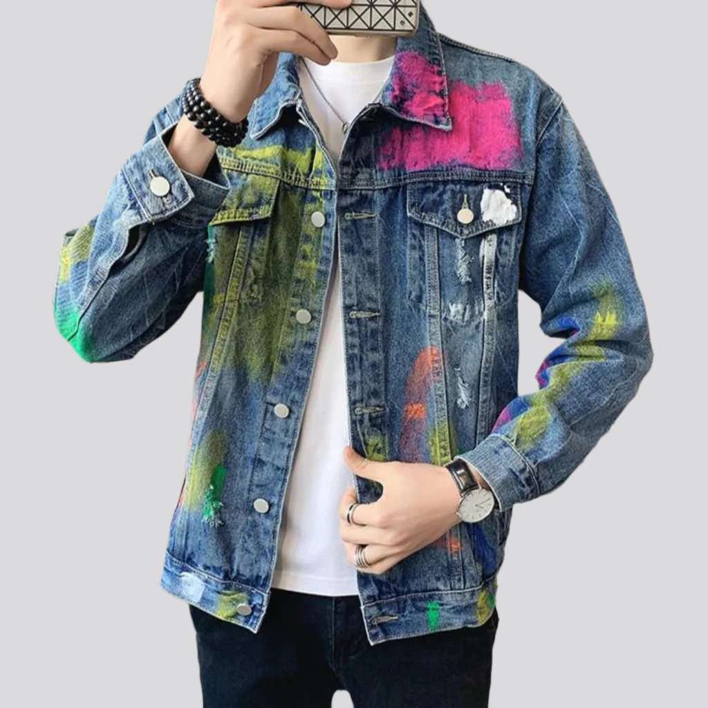 Slim men denim jacket