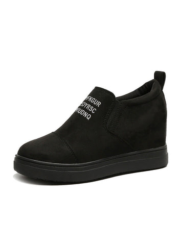 Suede Letter Pattern Casual Sneakers