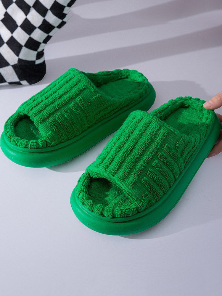 Towel Round Toe Platform Slides