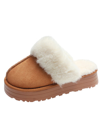 Plush Suede Platform Slider