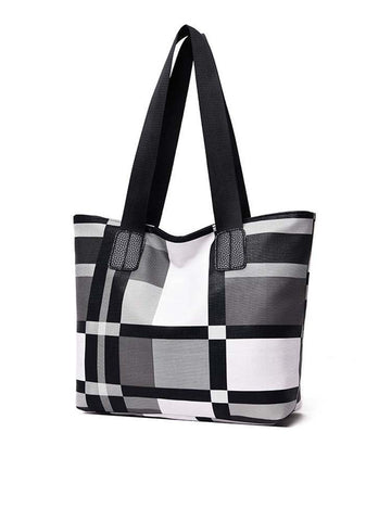 Plaid Large Capacity Tote