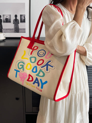 YOU LOOK GOOD TODAY Square Canvas Bag