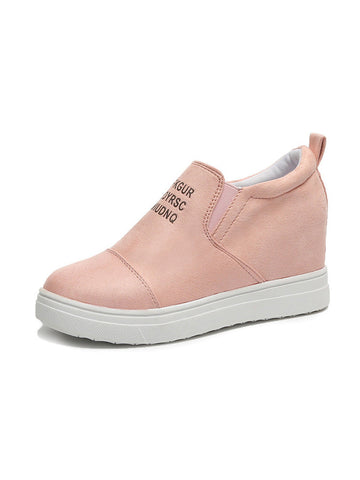 Suede Letter Pattern Casual Sneakers