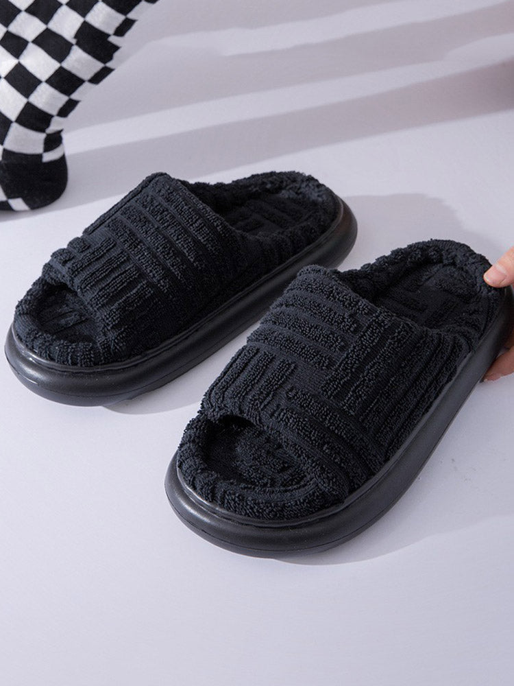 Towel Round Toe Platform Slides