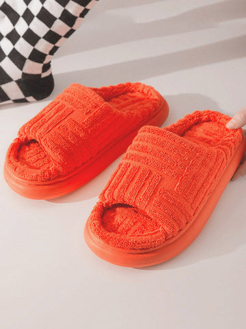 Towel Round Toe Platform Slides