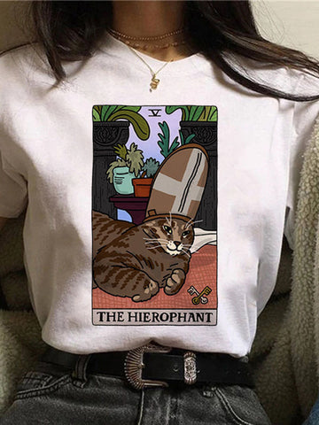 Tarot Card Cat Graphic Tee