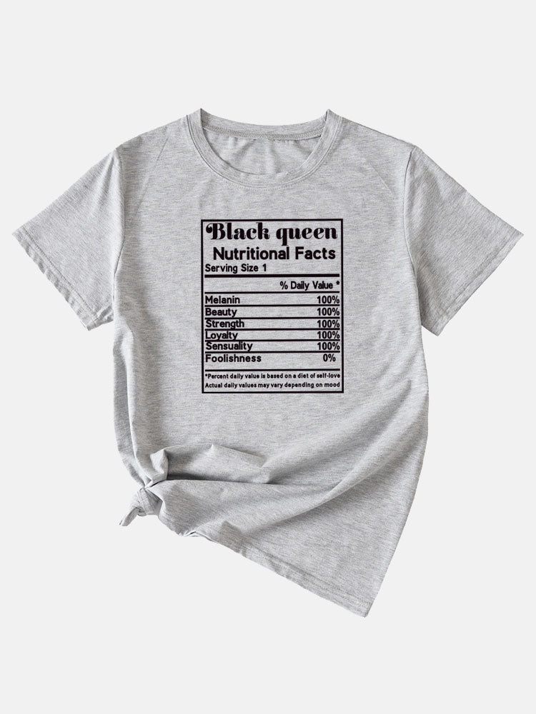 Black Queen Nährwertangaben T-Shirt