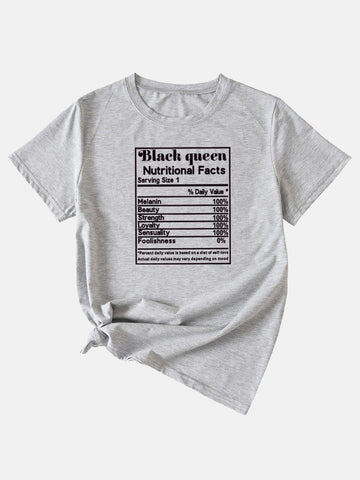 Black Queen Nährwertangaben T-Shirt