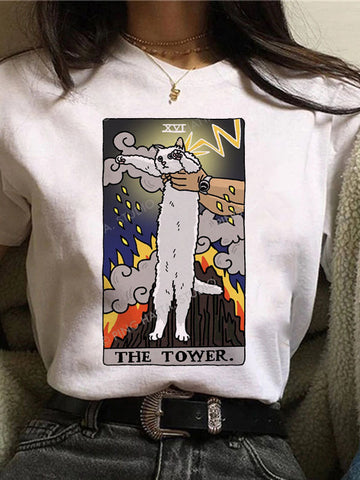 Tarot Card Cat Graphic Tee