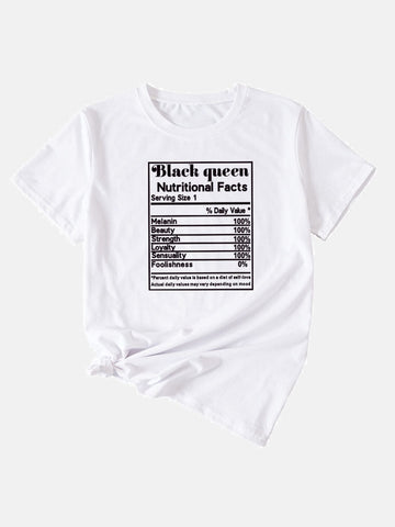 Black Queen Nährwertangaben T-Shirt