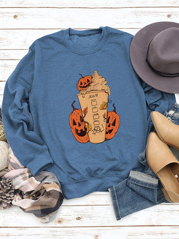 Halloween Kürbis Tasse Sweatshirt