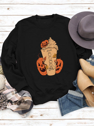 Sudadera con capucha y taza de calabaza de Halloween