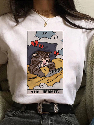 Tarot Card Cat Graphic Tee