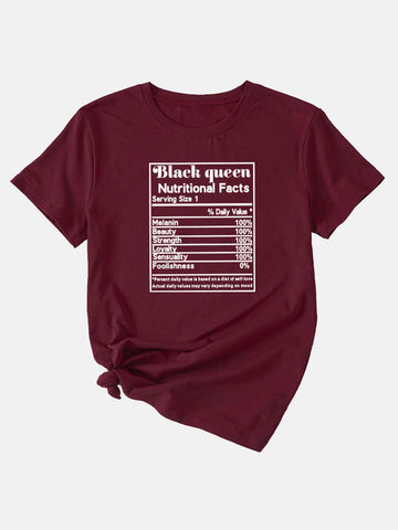 Black Queen Nutritional Facts Tee