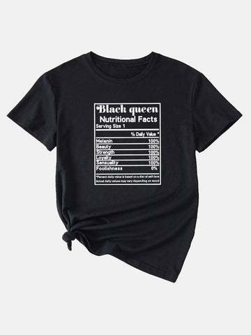 Black Queen Nährwertangaben T-Shirt