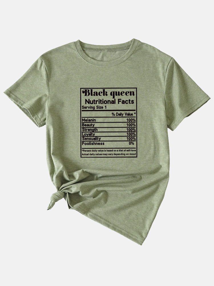 Black Queen Nährwertangaben T-Shirt