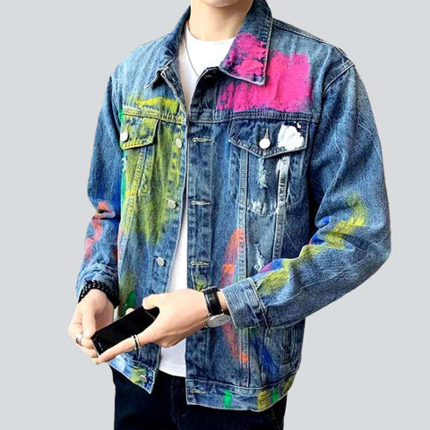 Slim men denim jacket