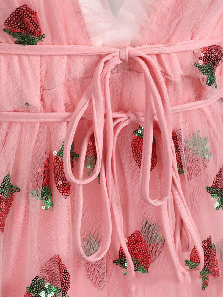 Strawberry Sequin Sweet Dress