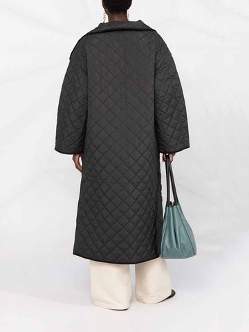 Abrigo acolchado de algodón con entramado