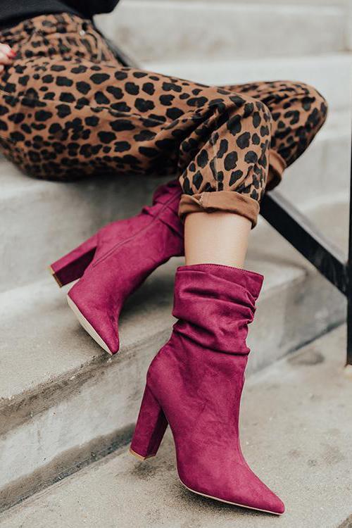 Pointed Toe High Heel Boots