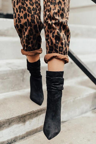 Pointed Toe High Heel Boots