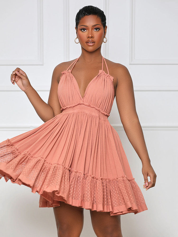 Halter Ruffle Dress